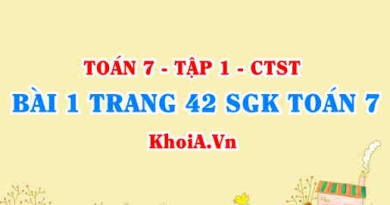 Bài 1 trang 42 SGK Toán 7 chân trời sáng tạo tập 1